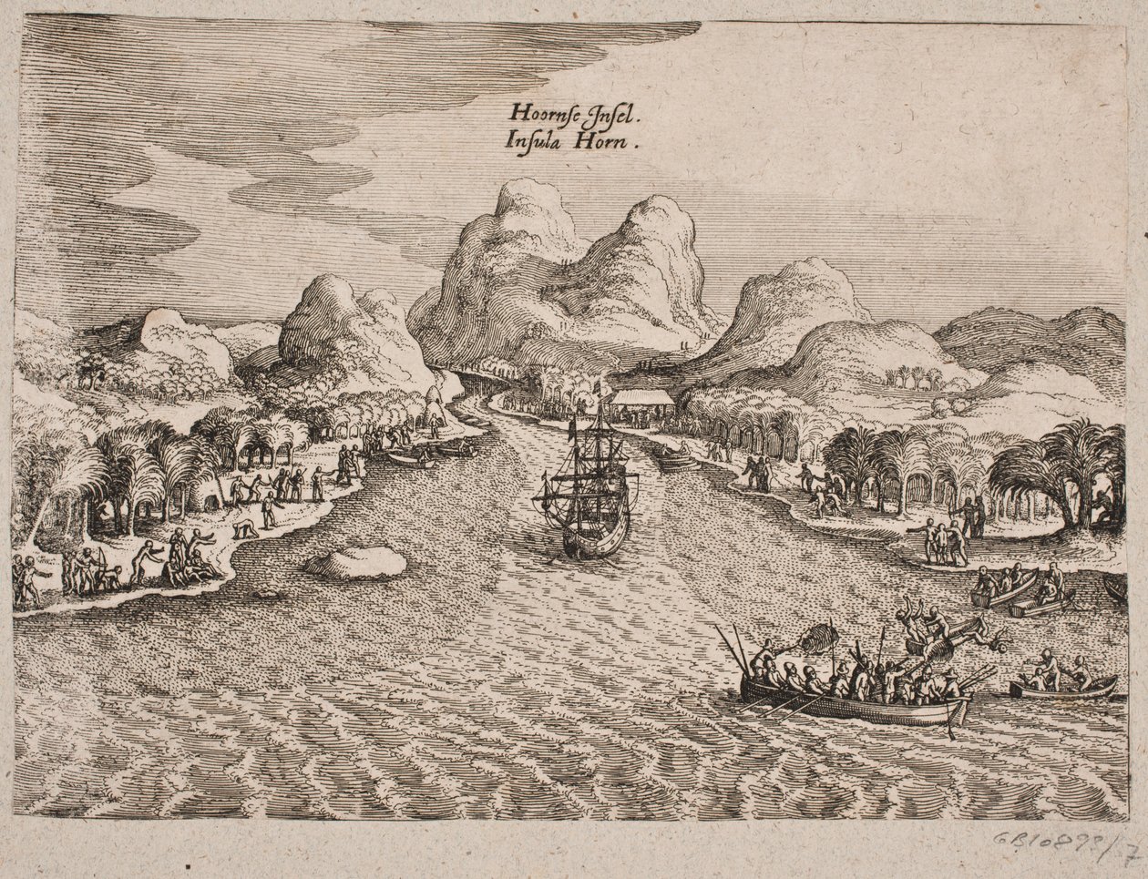 Descrizione di Hornøen (Isola di Horn) da Matthäus Merian d.Æ.