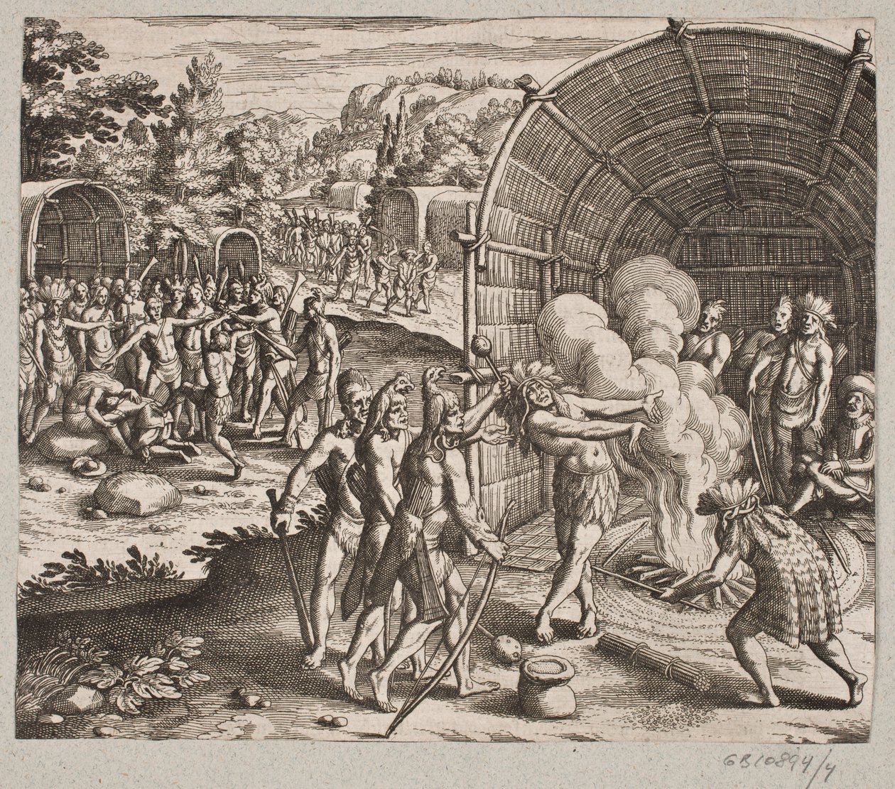 Nella dimora del re Pamukes iniziarono questa cerimonia da Matthäus Merian d.Æ.