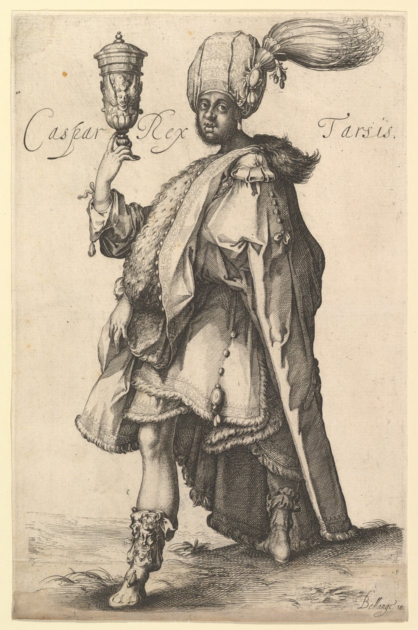 Caspar, dalla serie dei Tre Magi di Jacques Bellange, ca. 1615 da Matthaus Merian