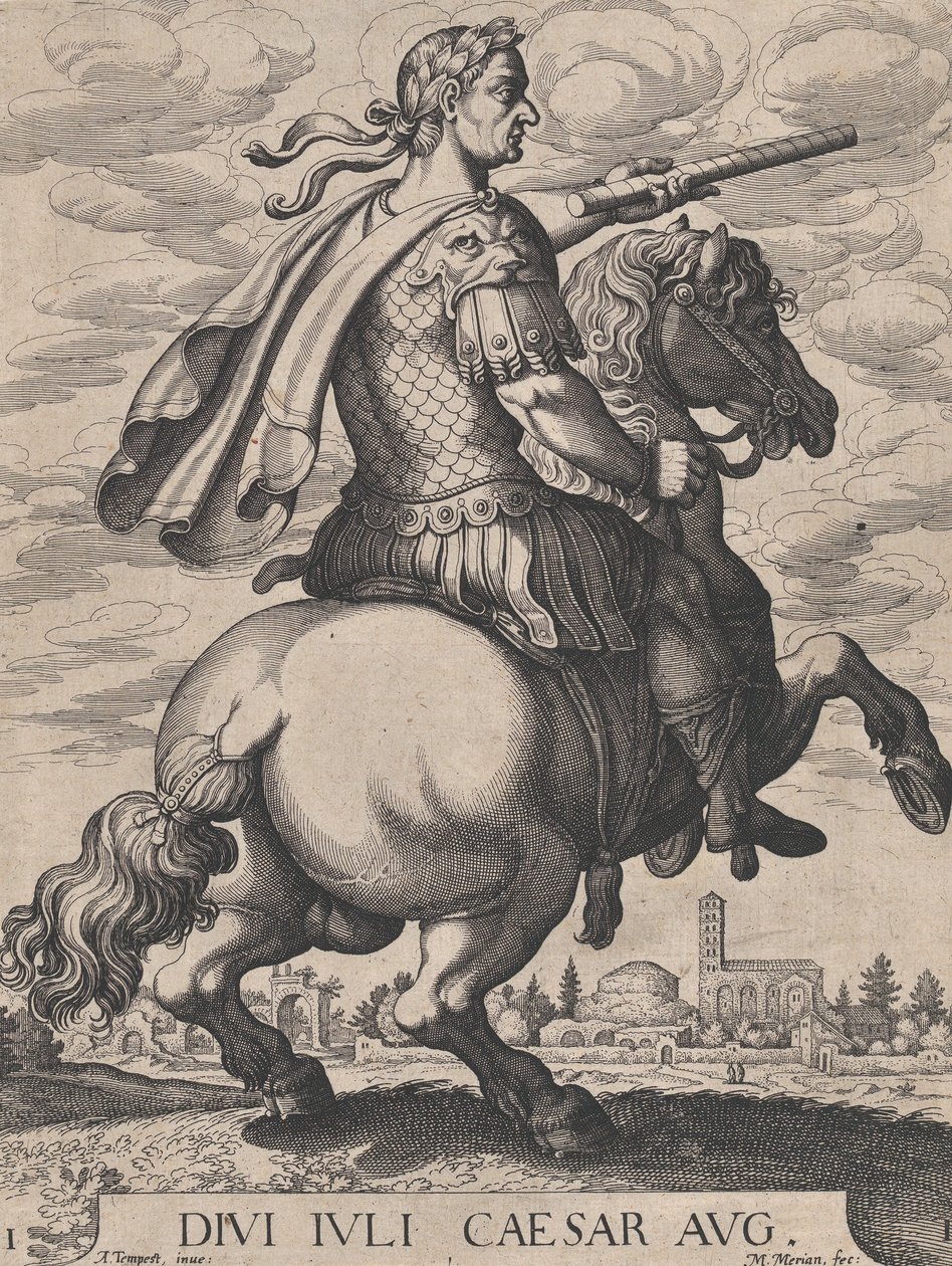 Tavola 1: Imperatore Giulio Cesare a cavallo, da 