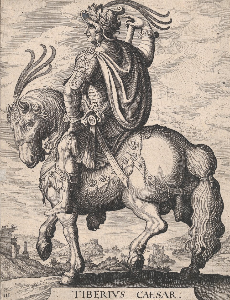 Tavola 3: Imperatore Tiberio a cavallo, da 