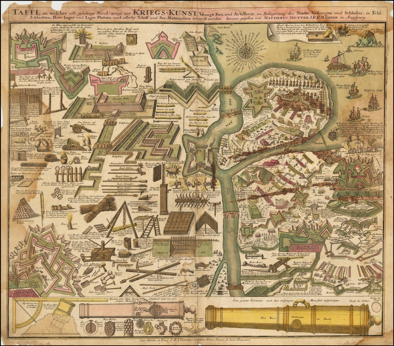 Carta allegorica di Seutter del 1720 che mostra l