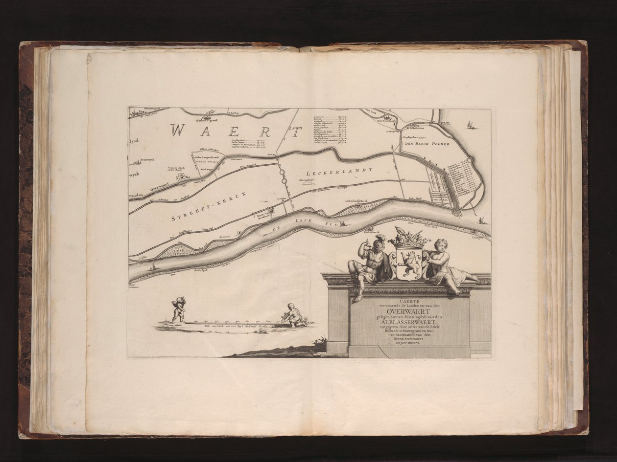 Caerte vertoonende de landen etc. van den Overwaert gelegen binnen den ringdyk van den Alblasserwaert da Mattheus van Nispen