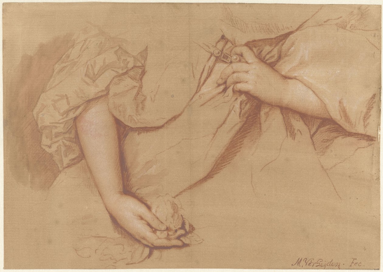 Studio di un braccio sinistro e destro su un abito ampio da Mattheus Verheyden