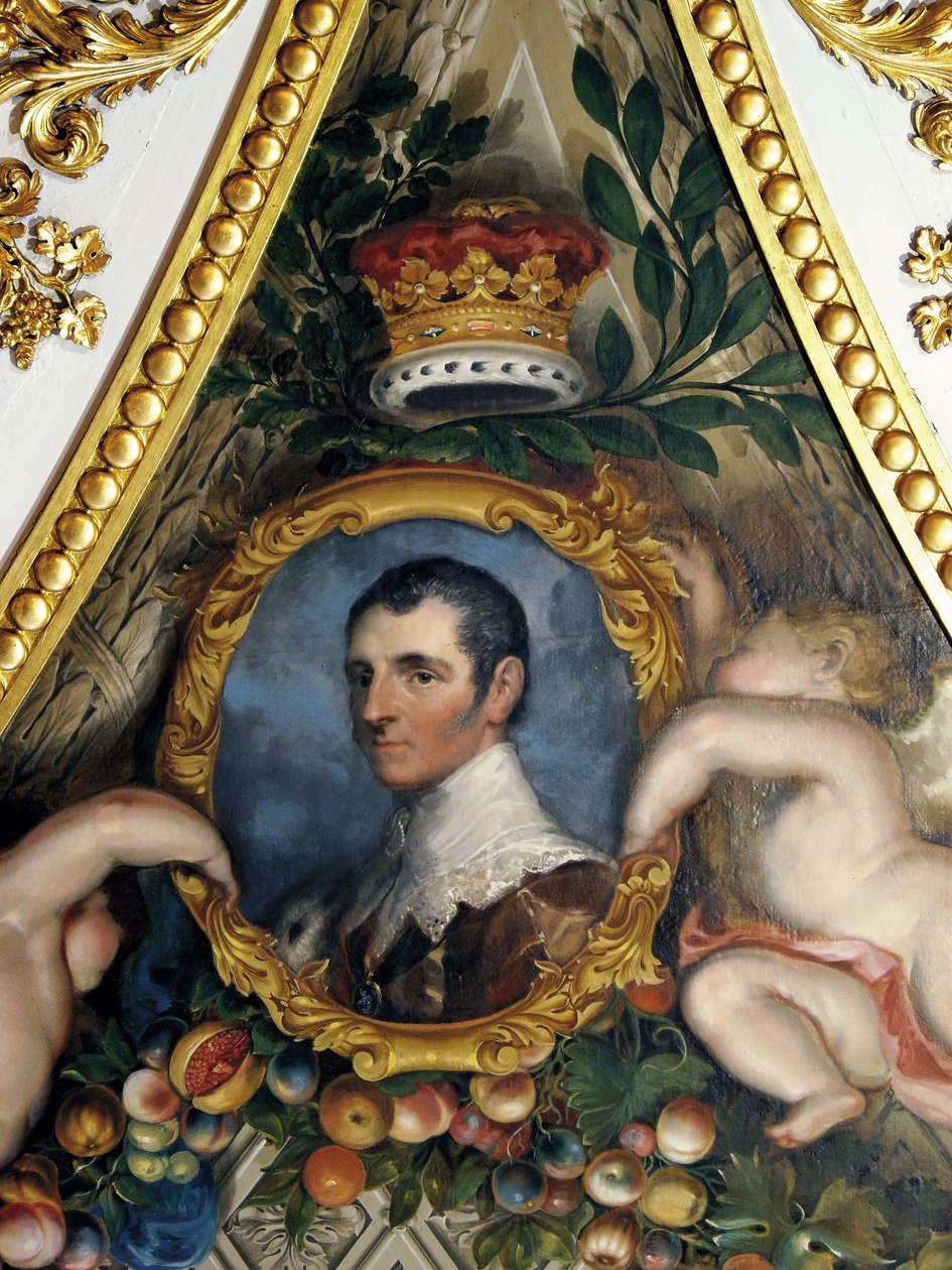 Ritratto del 5° Duca di Rutland, soffitto del Salone Elisabettiano da Matthew Cotes Wyatt
