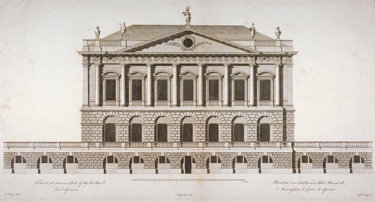 Elevazione di Buckingham House, St James