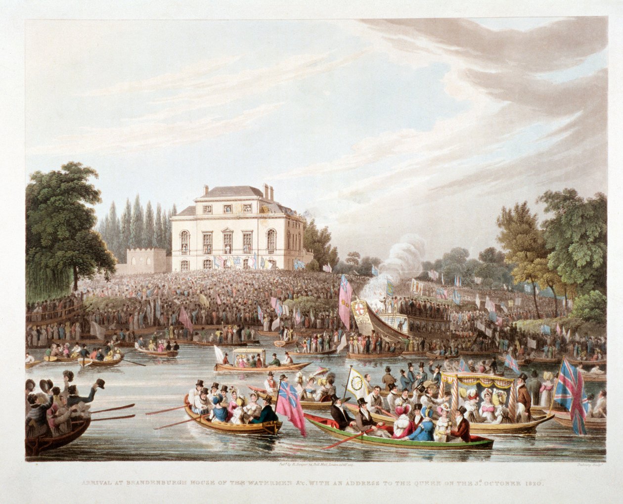 Veduta del fiume Tamigi a Brandenburgh House, Hammersmith, Londra da Matthew Dubourg