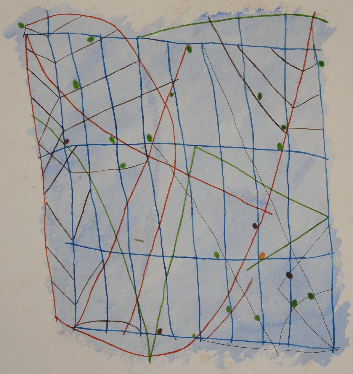 grafico a bastoni 2, 2014 (pastello acquarello) da Matthew Hilton