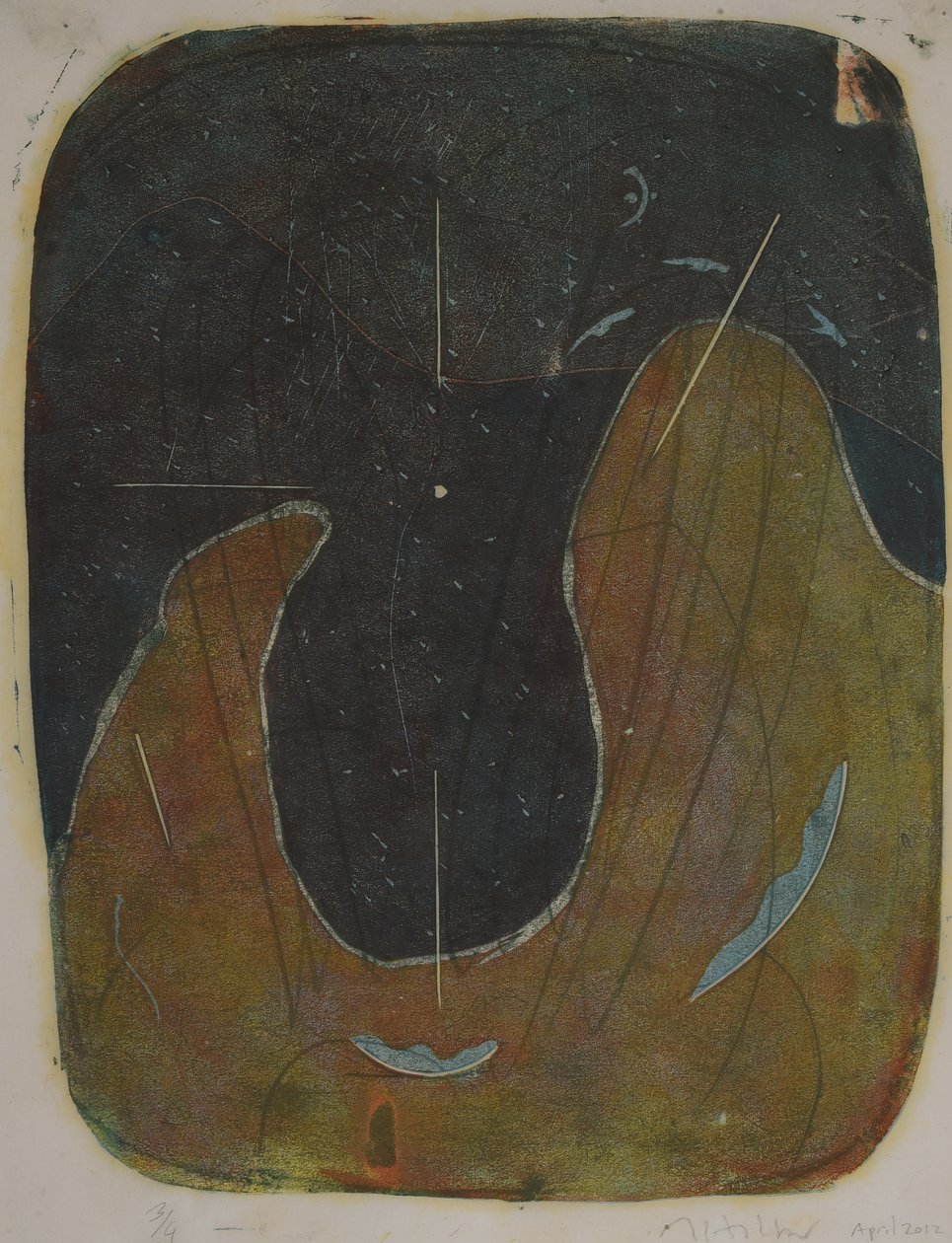 tabla tre, 2020 (linoleografia) da Matthew Hilton