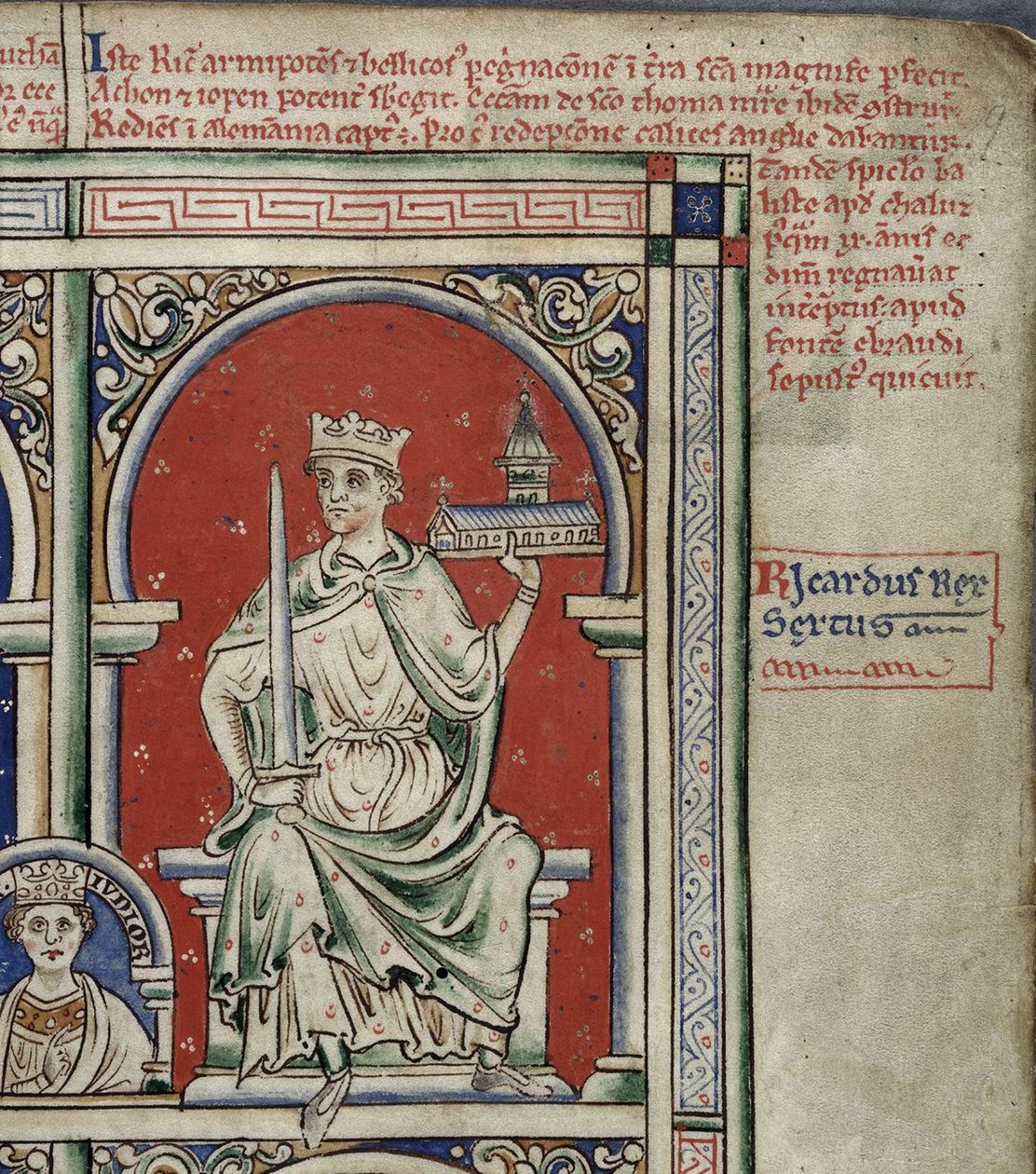 Riccardo I Cuor di Leone dalla Historia Anglorum, Chronica majora da Matthew Paris