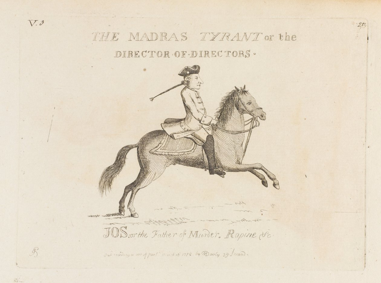 Il Tiranno di Madras, o il Direttore dei Direttori (incisione) da Matthew or Matthias Darly
