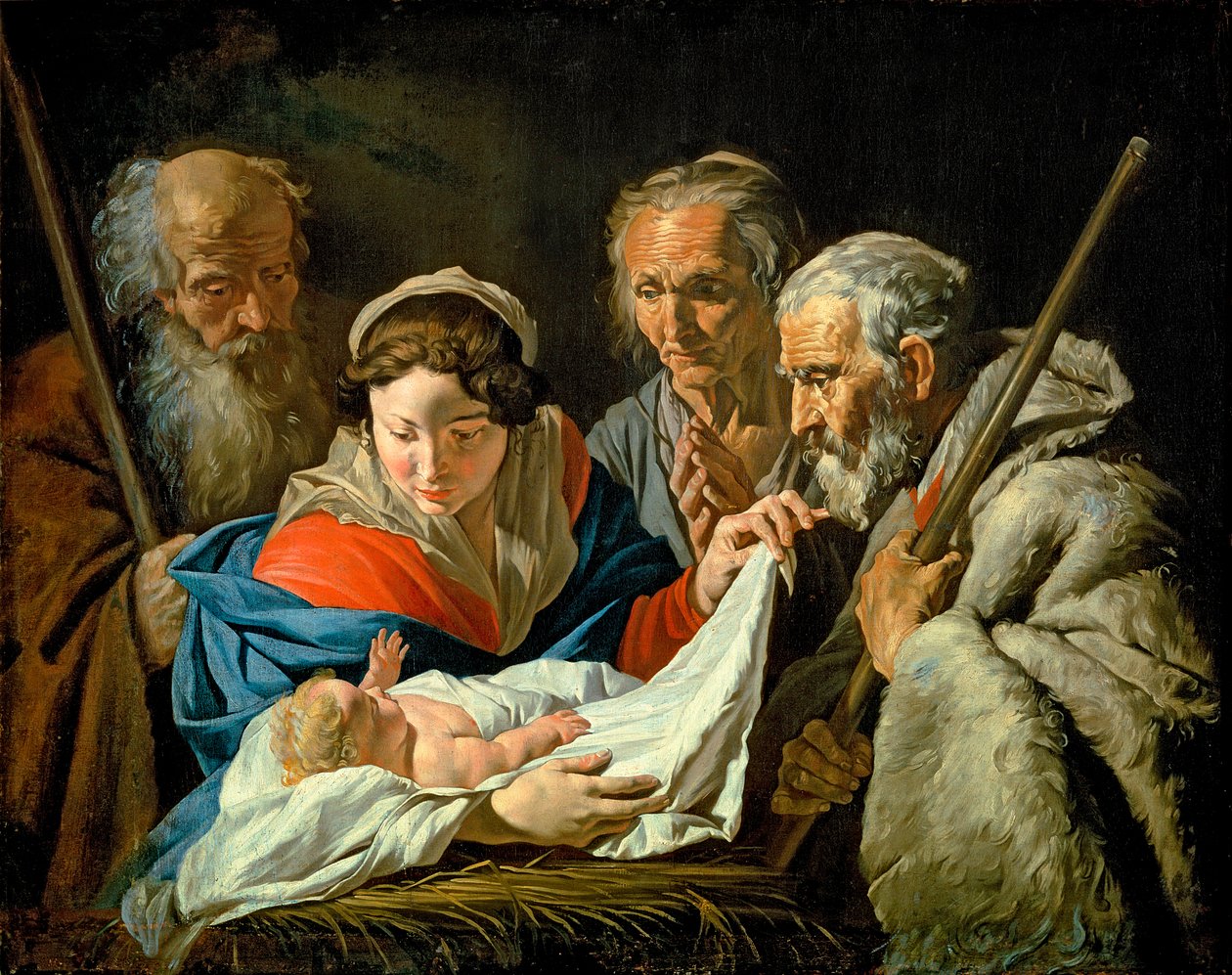 Adorazione del Bambino Gesù da Matthias Stomer