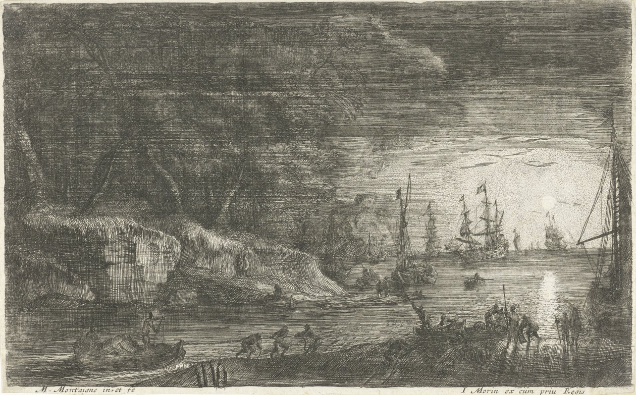 Paesaggio marino al chiaro di luna da Matthieu van Plattenberg