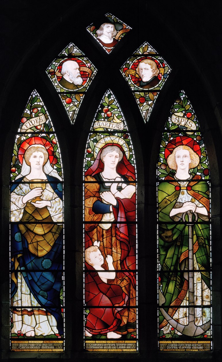 La Finestra dei Pittori; Fede, Speranza e Carità, Cattedrale di St Machar, 1873 da Matthijs Maris