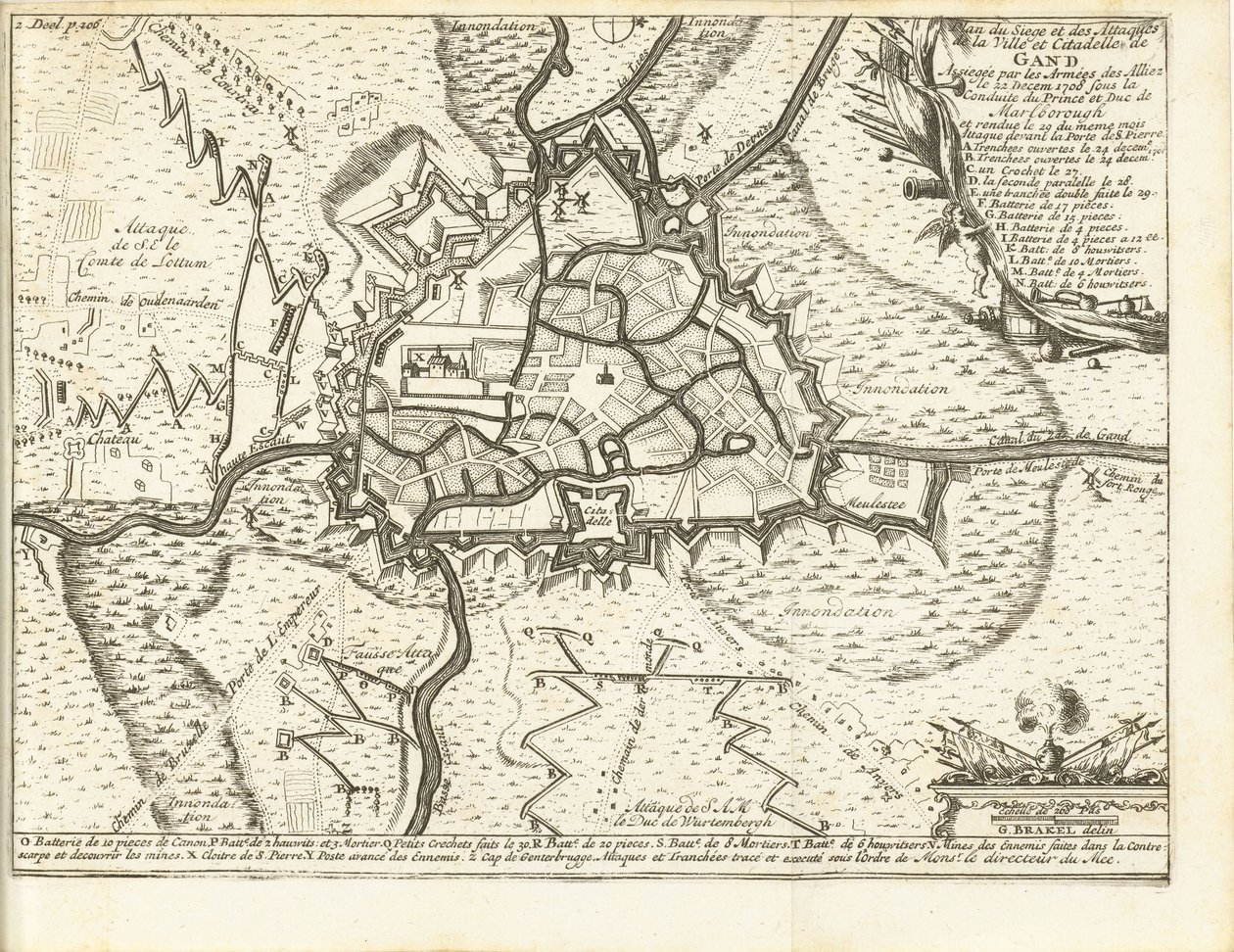 Assedio di Gand, 1708 da Matthijs Pool (possibly)