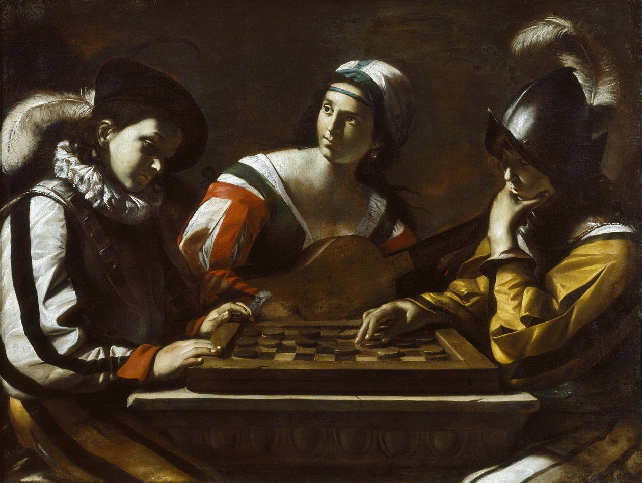 Il gioco della dama, anni 1630 da Mattia Preti