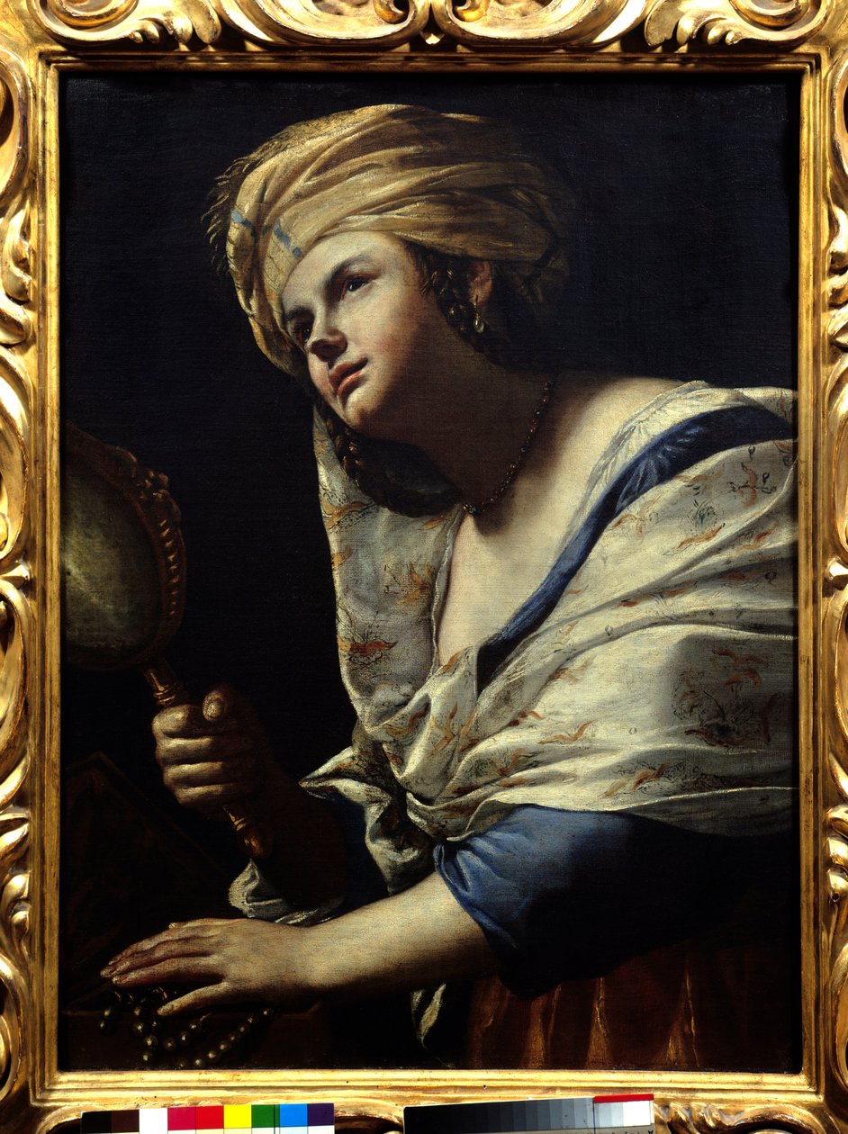 Vanità: Donna con turbante e specchio da Mattia Preti