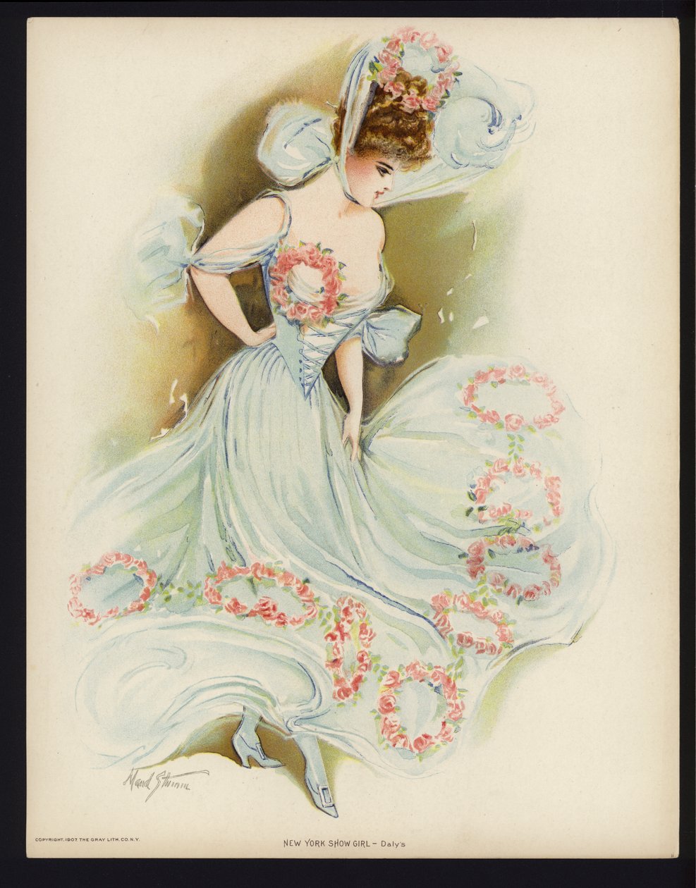 Ragazza dello spettacolo di New York: Dalys (litografia a colori) da Maud Stumm