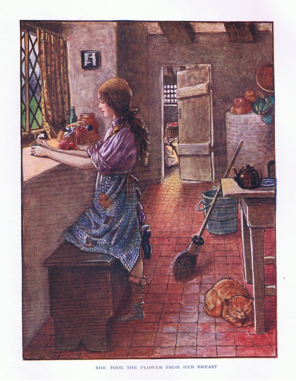 Prese il fiore dal suo petto, illustrazione da Le Fiabe di Lady Ann, 1914 da Maud Tindal Atkinson