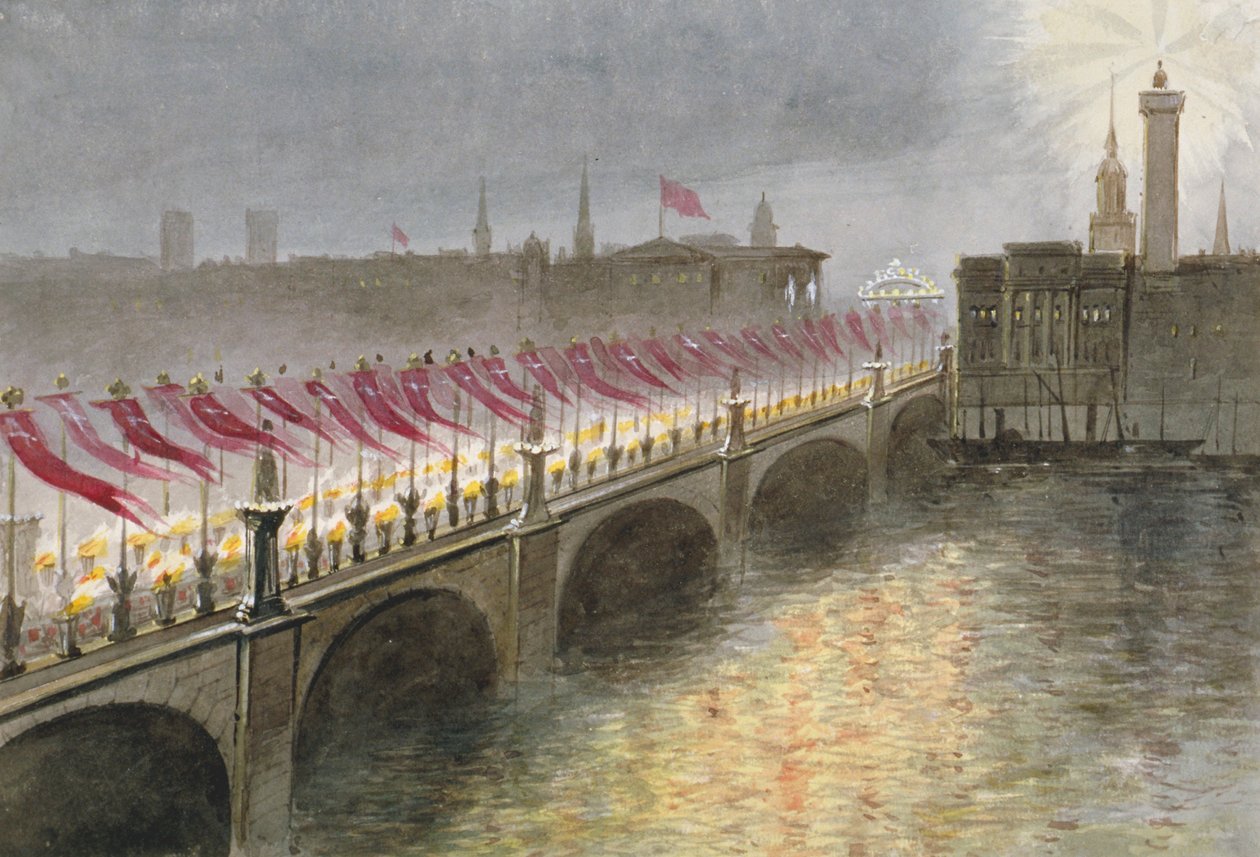 Veduta del London Bridge nella notte dell