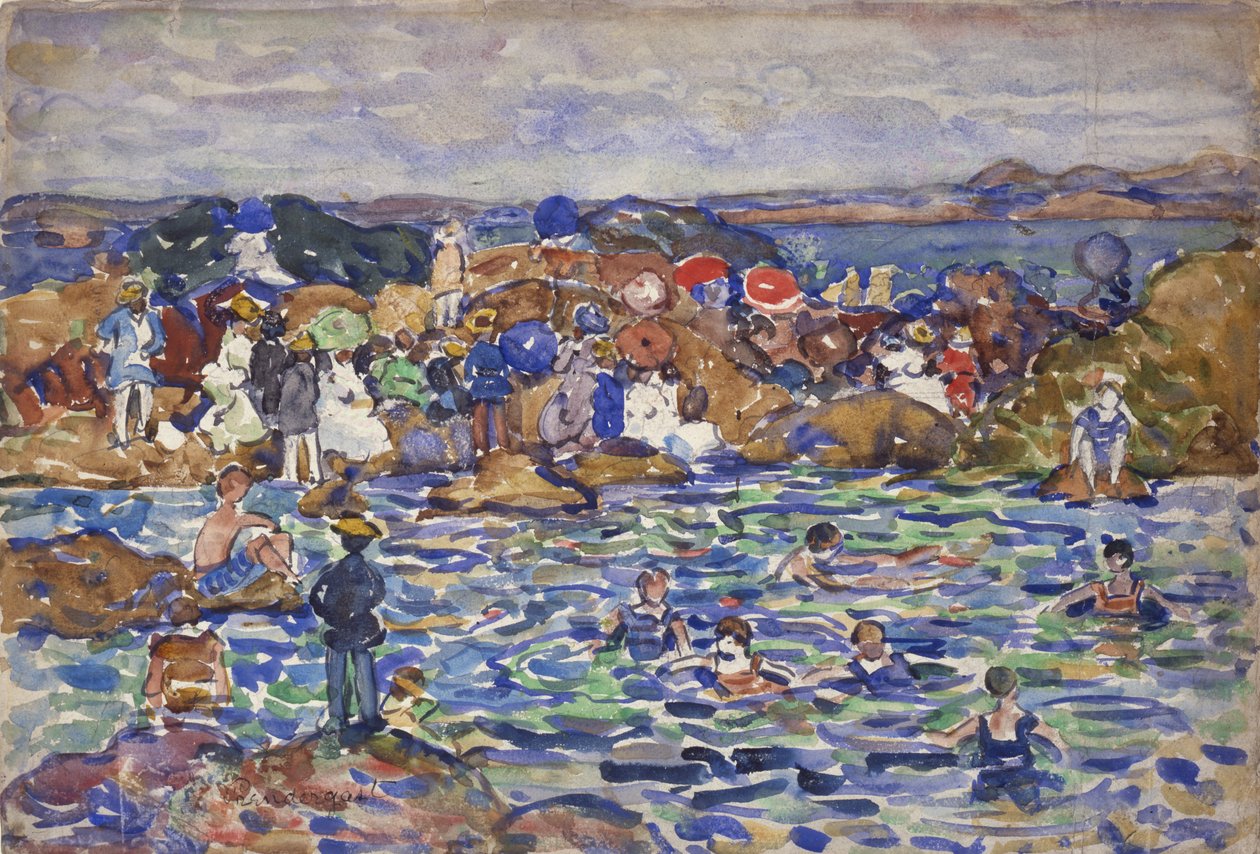 Sulla riva, St. Malo No. 1, c.1907 da Maurice Brazil Prendergast