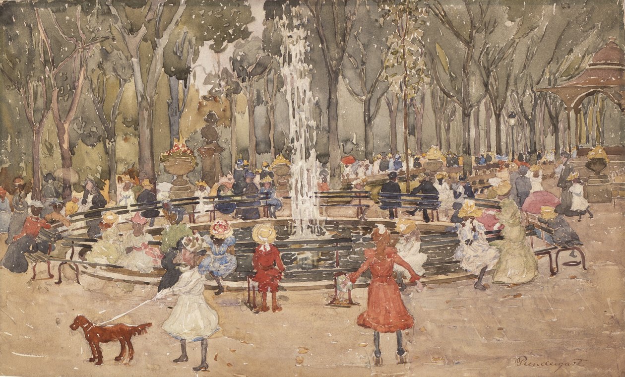 A Central Park, New York da Maurice Brazil Prendergast