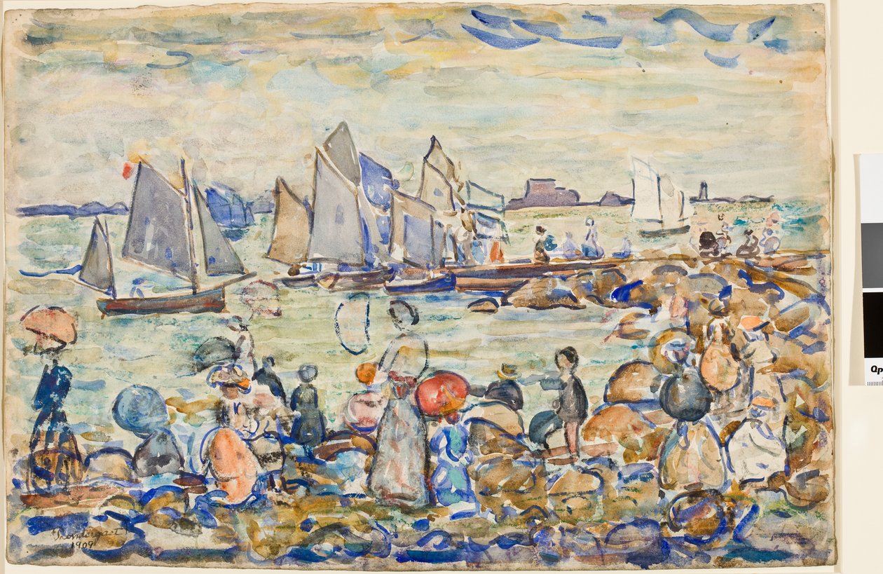 Il porto, St. Malo, Bretagna, 1909 da Maurice Brazil Prendergast