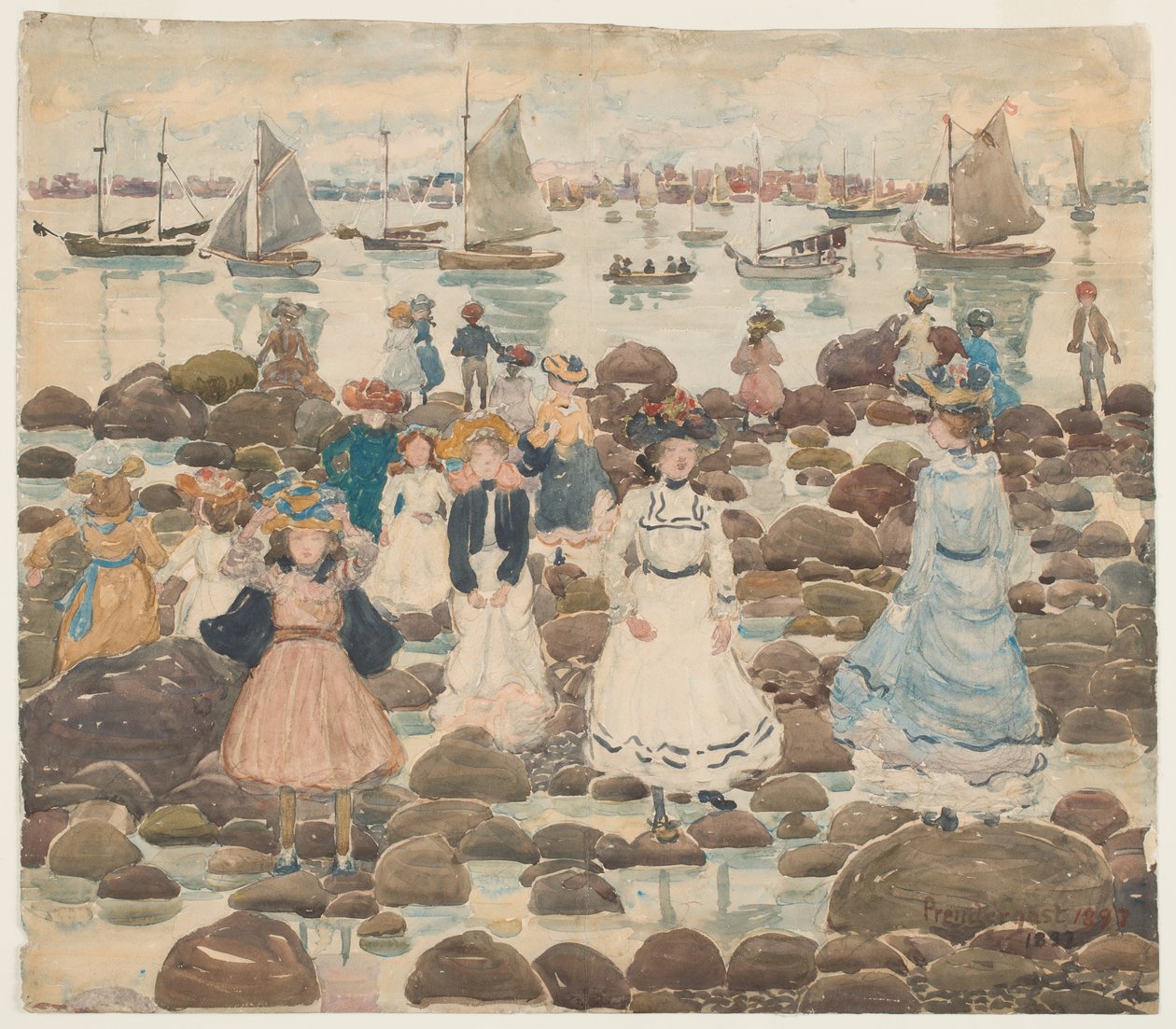 Bassa marea, Beachmont, c.1902 da Maurice Brazil Prendergast