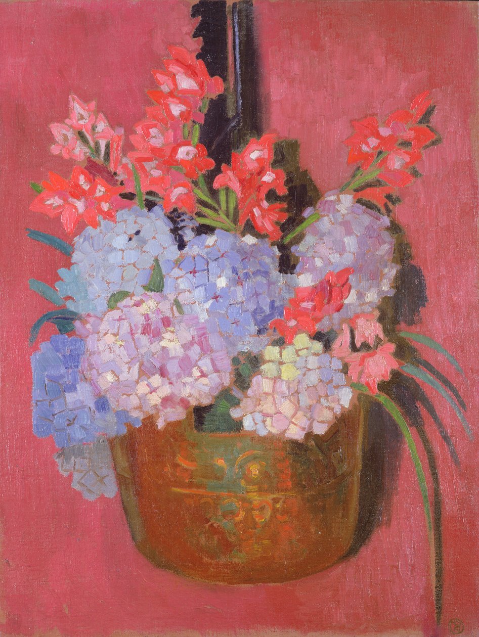 Calderone di rame con ortensie, 1916 da Maurice Denis