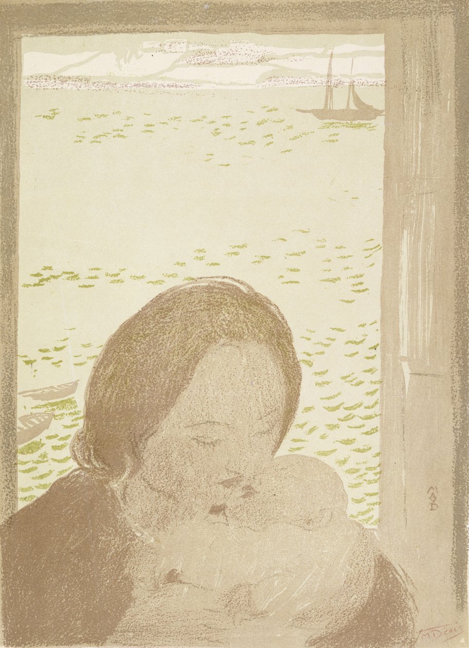 Madre e figlio al mare a Pouldu, 1900 da Maurice Denis