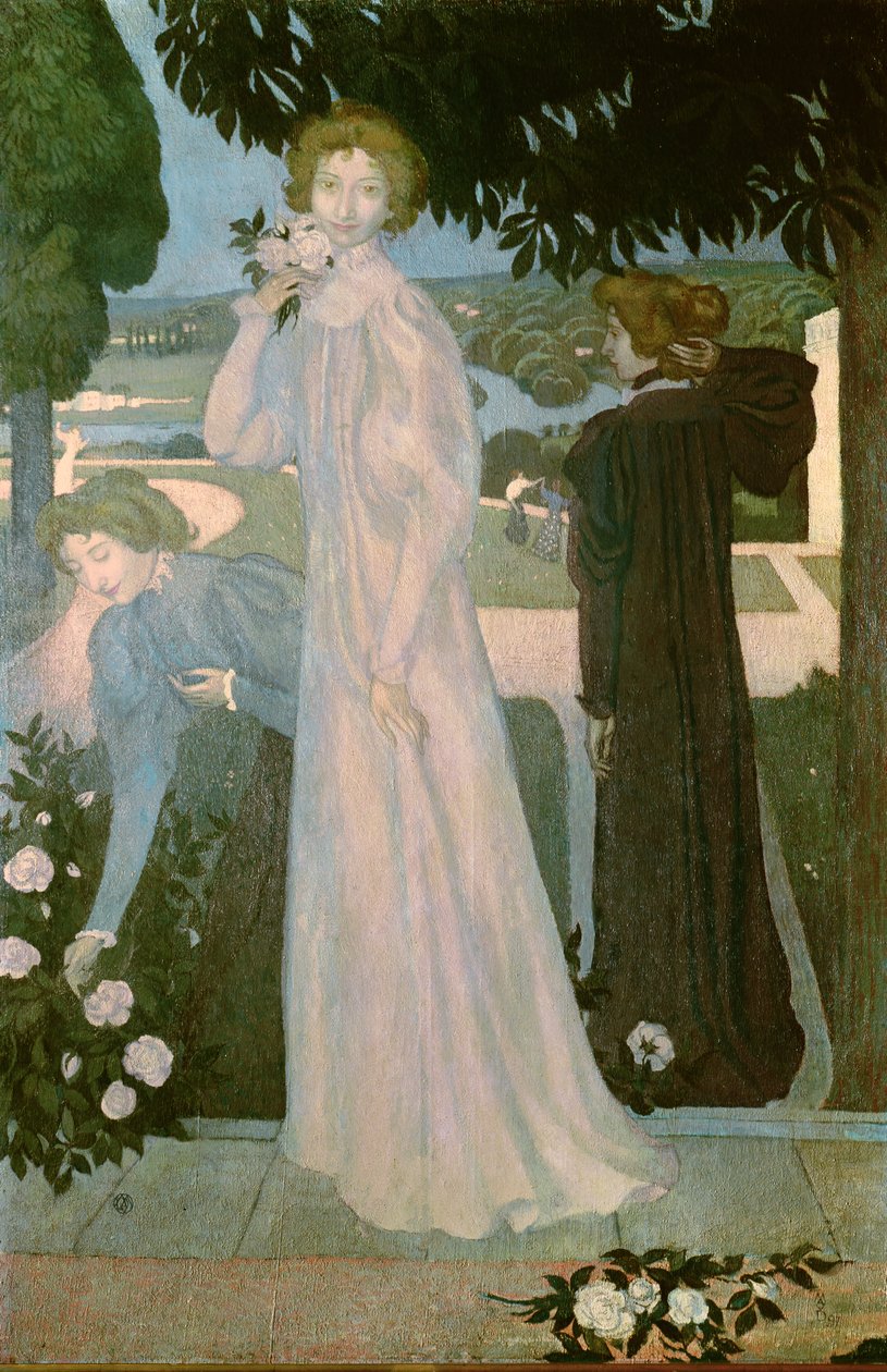 Ritratto di Mademoiselle Yvonne Lerolle in tre pose, 1897 da Maurice Denis