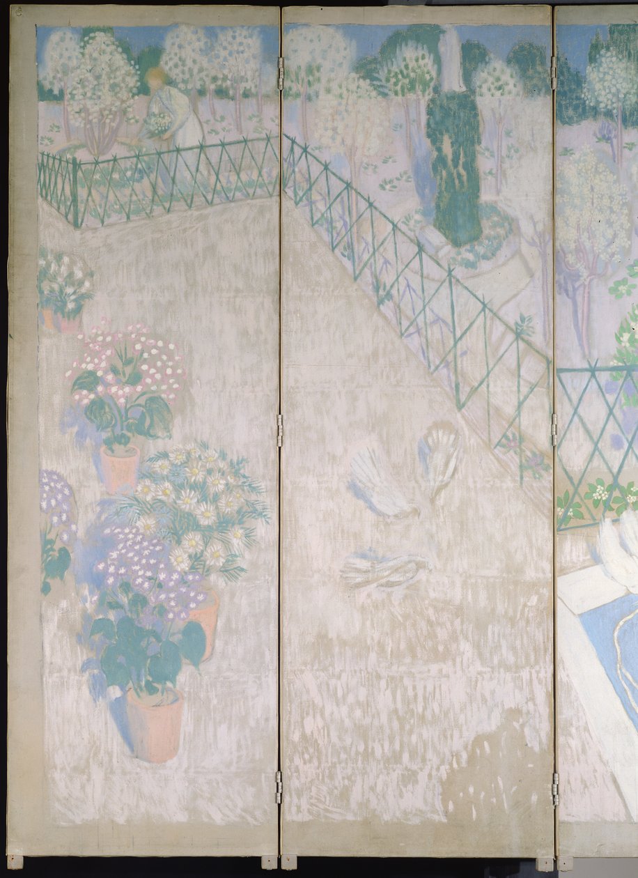 Schermo con colombe (dettaglio dei pannelli di sinistra) da Maurice Denis