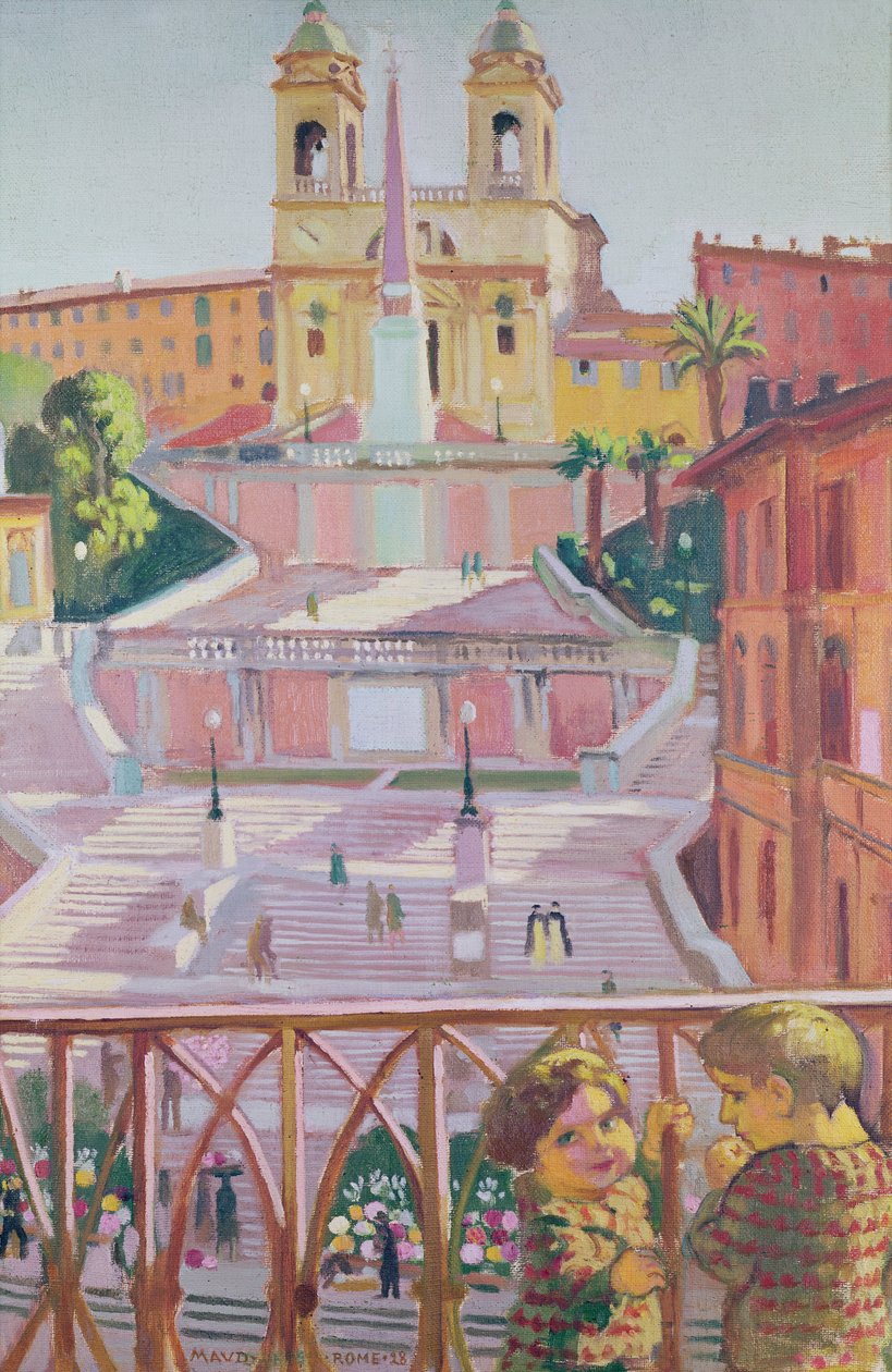 Scalinata di Trinità dei Monti e chiesa della Trinità dei Monti, Roma, 1928 da Maurice Denis