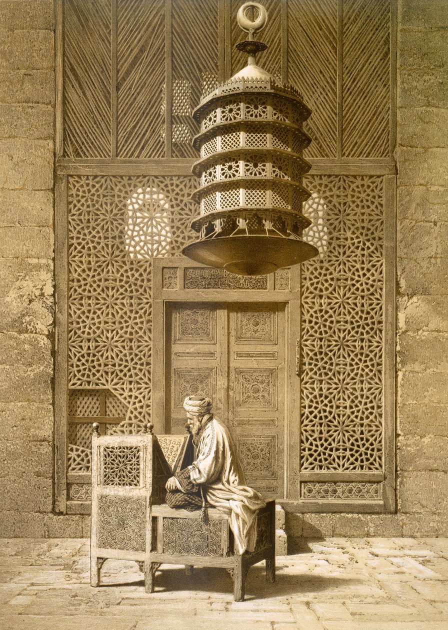 Un Imam che legge il Corano nella Moschea del Sultano, Marocco, 1817 da Maurice Keating