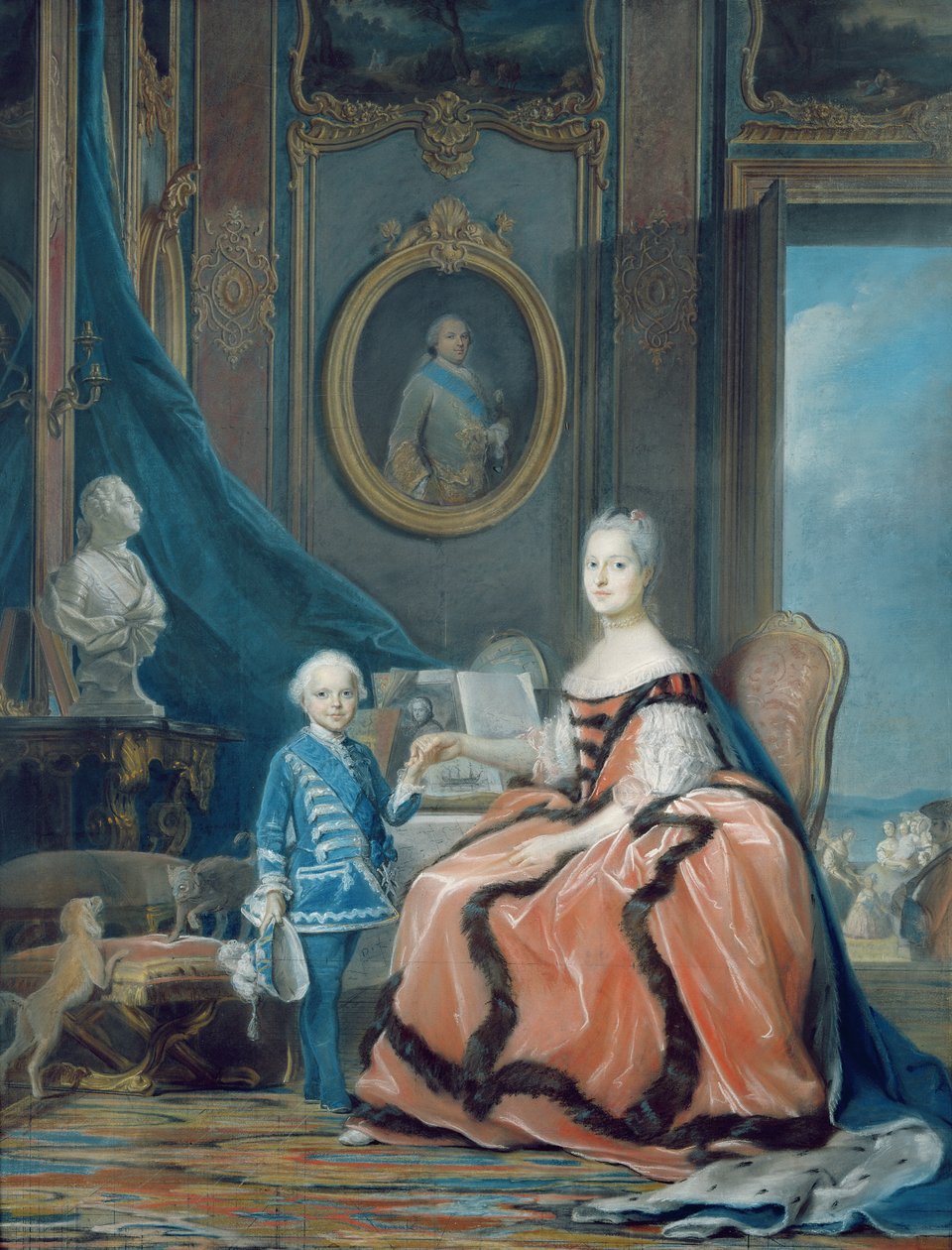 Ritratto di Marie-Josephe de Saxe (1731-67) Delfina di Francia e suo figlio Louis Joseph Xavier de France (1751-61) Duca di Borgogna, c.1760-61 da Maurice-Quentin de La Tour