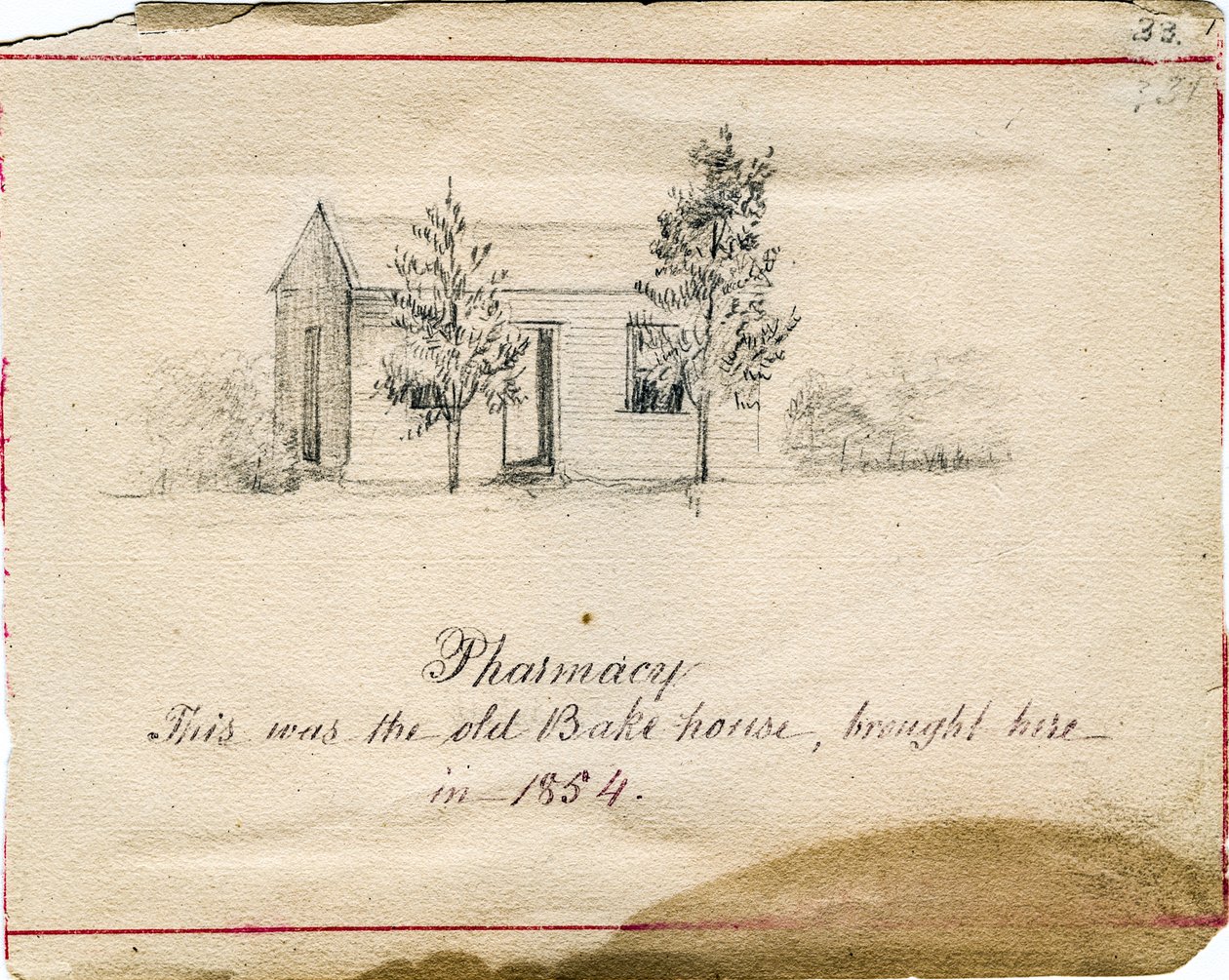 Farmacia nei terreni delle Sorelle della Provvidenza di Saint Mary-of-the-Woods, Indiana da Maurice Schnell