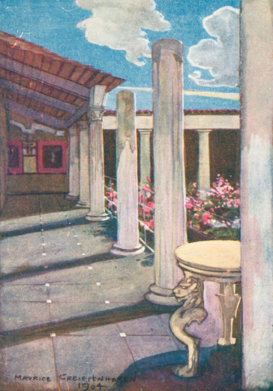 La Casa Dei Vettii, Pompei (litografia a colori) da Maurice (after) Greiffenhagen