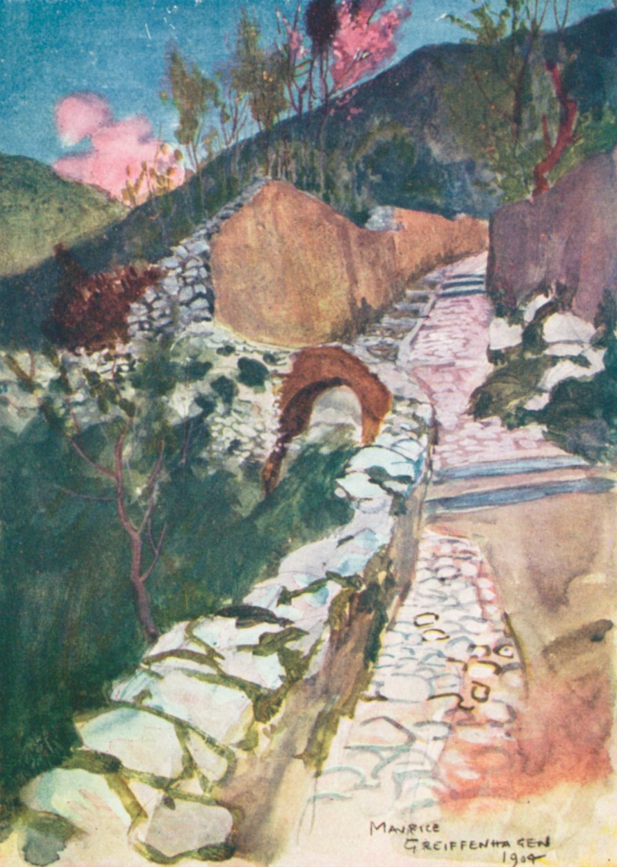 Strada nei pressi di Castellamare (litografia a colori) da Maurice (after) Greiffenhagen