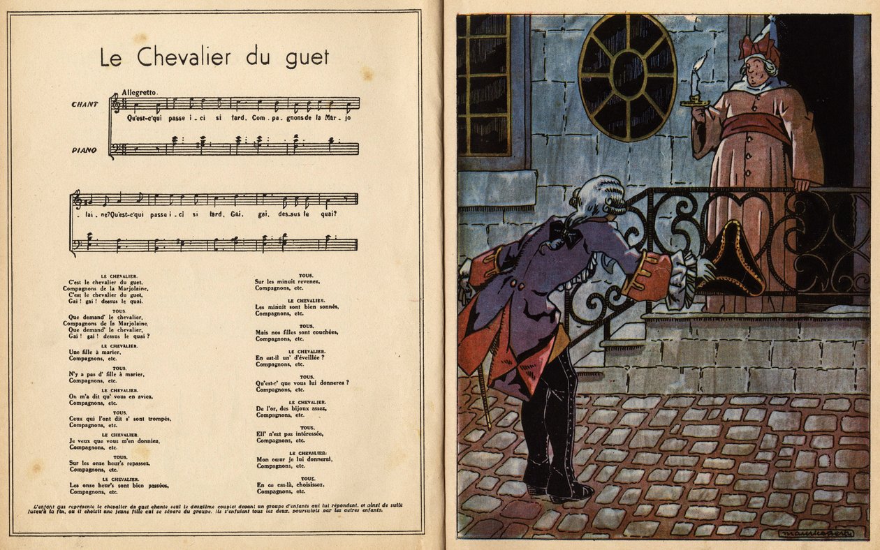 Il cavaliere della guardia. filastrocca (canzone per bambini) (incisione) da Maurice Berty