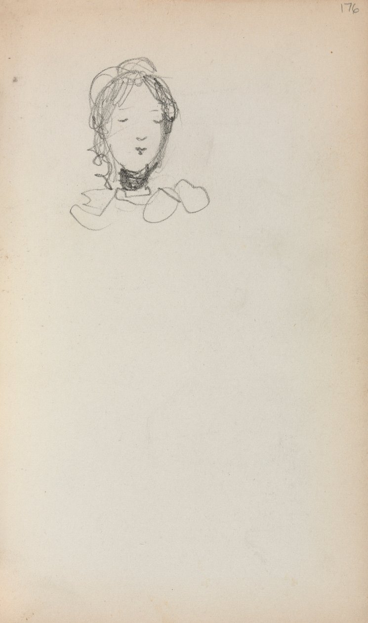 Taccuino italiano: Testa di una ragazza pagina 176, 1898-1899 da Maurice Brazil Prendergast