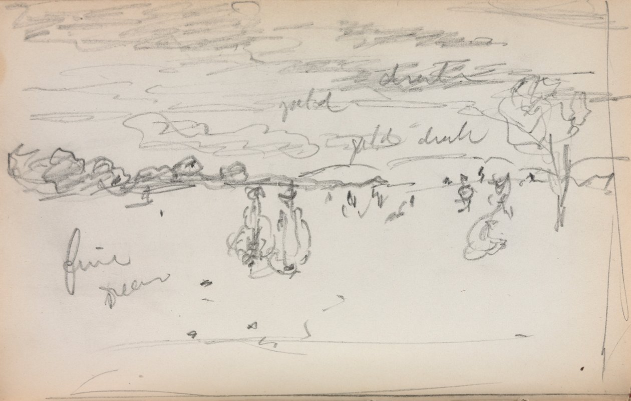 Taccuino italiano: Paesaggio pagina 57, 1898-1899 da Maurice Brazil Prendergast