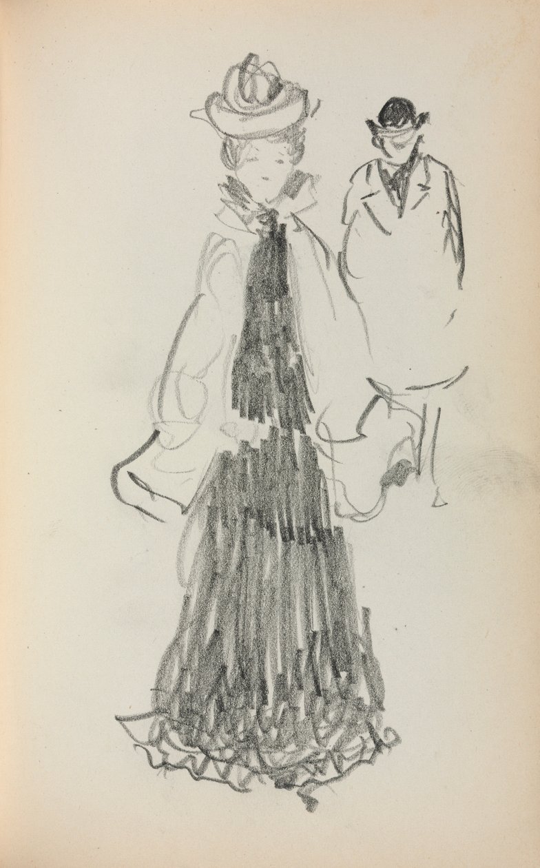 Taccuino italiano: Donna in piedi e uomo, pagina 125 da Maurice Brazil Prendergast