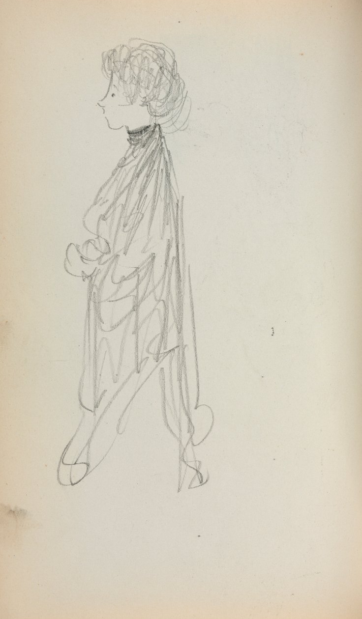 Taccuino italiano: Donna in piedi di profilo pagina 51, 1898-1899 da Maurice Brazil Prendergast