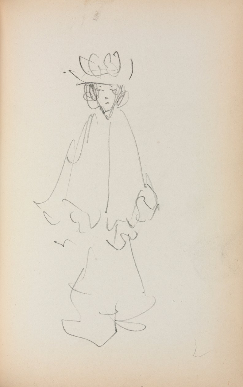 Taccuino italiano: Donna in piedi pagina 147, 1898-1899 da Maurice Brazil Prendergast