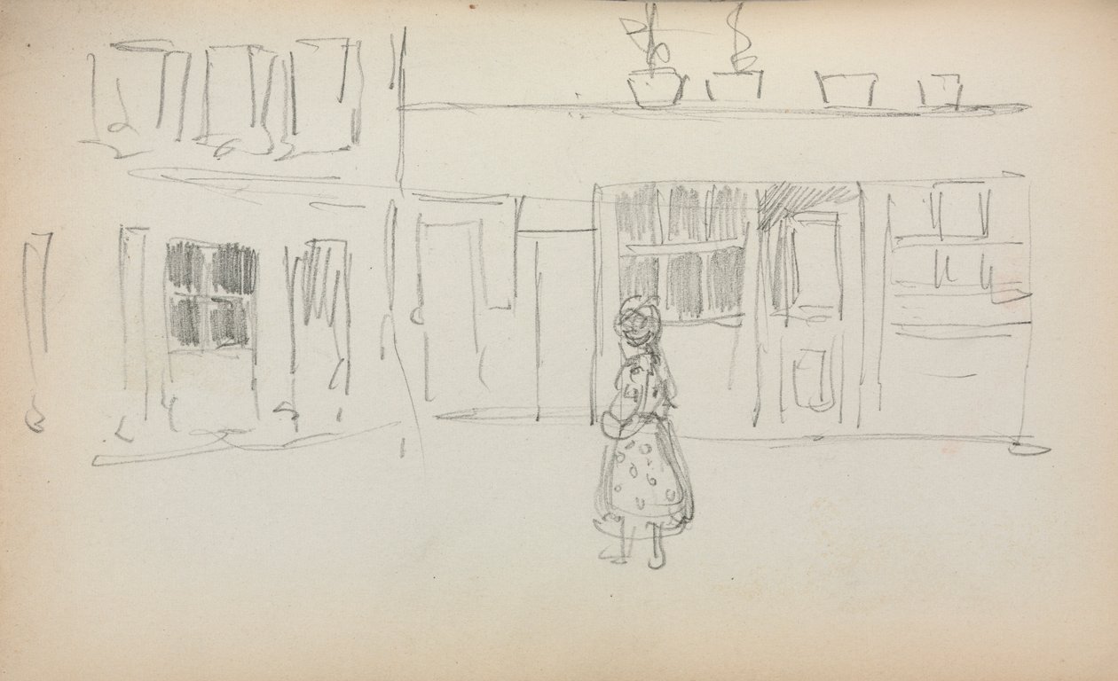 Taccuino italiano: Scena di strada con una ragazza da Maurice Brazil Prendergast