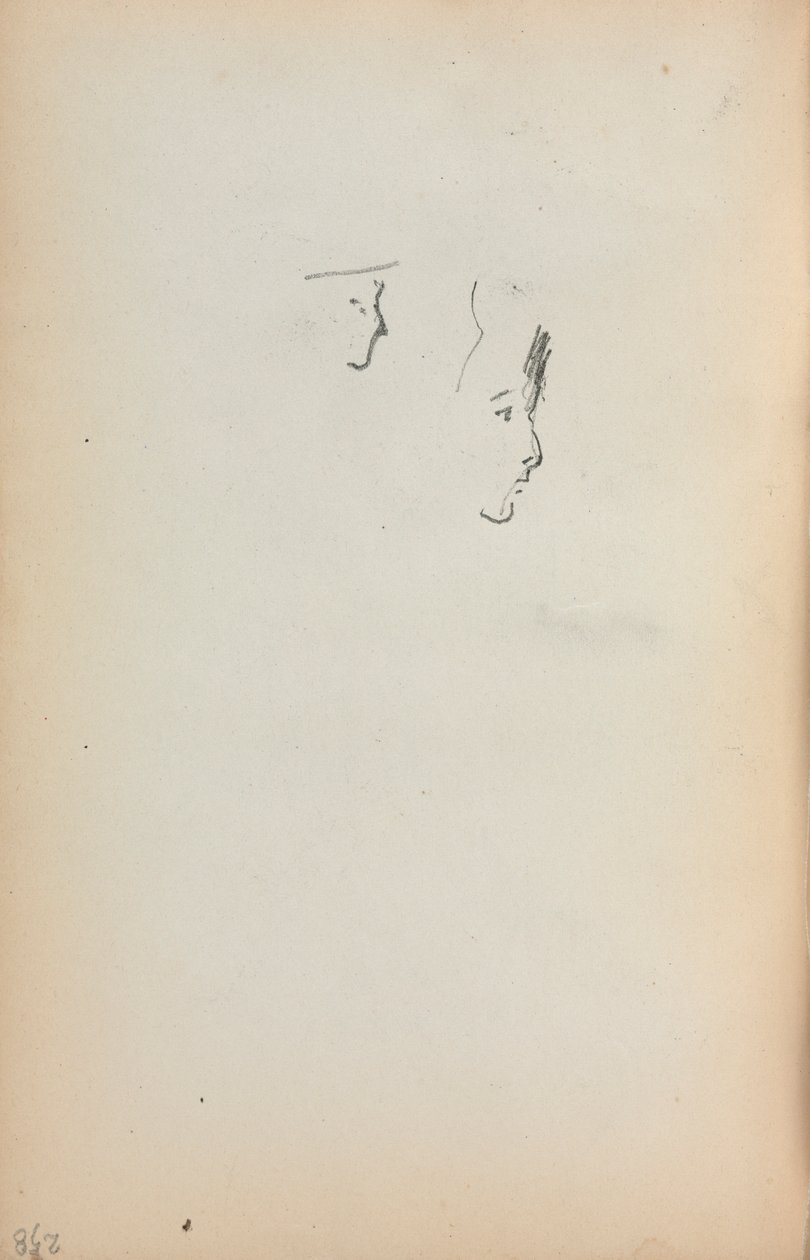 Taccuino italiano: Due profili pagina 258, 1898-1899 da Maurice Brazil Prendergast
