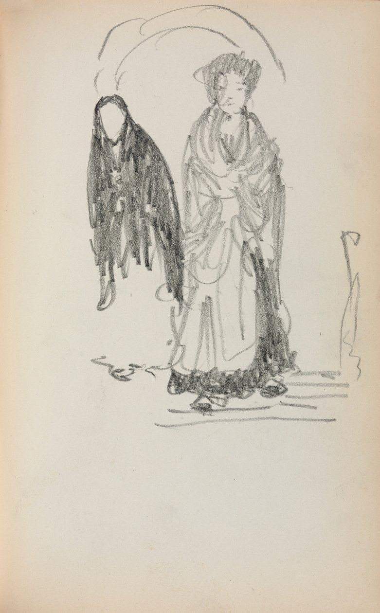 Taccuino italiano: Due donne in piedi, pagina 123 da Maurice Brazil Prendergast