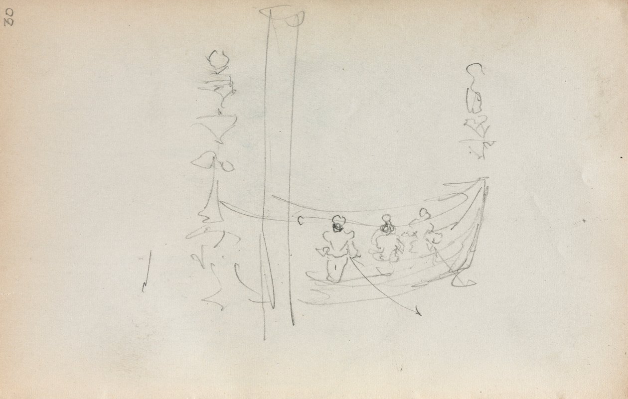 Taccuino Italiano: Barca Veneziana pagina 30, 1898-1899 da Maurice Brazil Prendergast