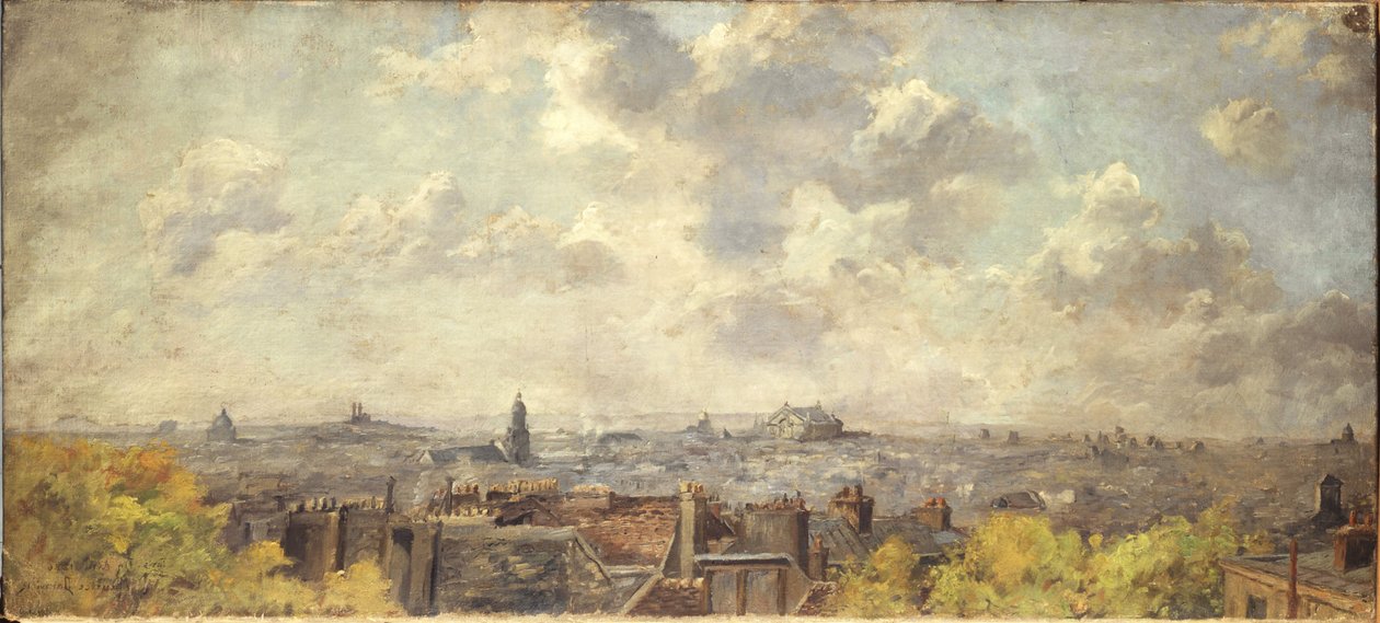 Veduta panoramica di Parigi, presa da rue Victor-Massé, nel 4-1886 da Maurice Dainville
