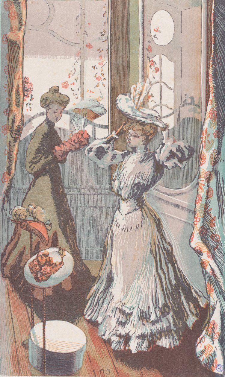 Chez la Modiste, ca. 1910 da Maurice Delcourt